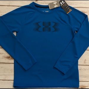 UNDER ARMOUR BLUE WAFFLE CREW YOUTH XL LOOSE NEW